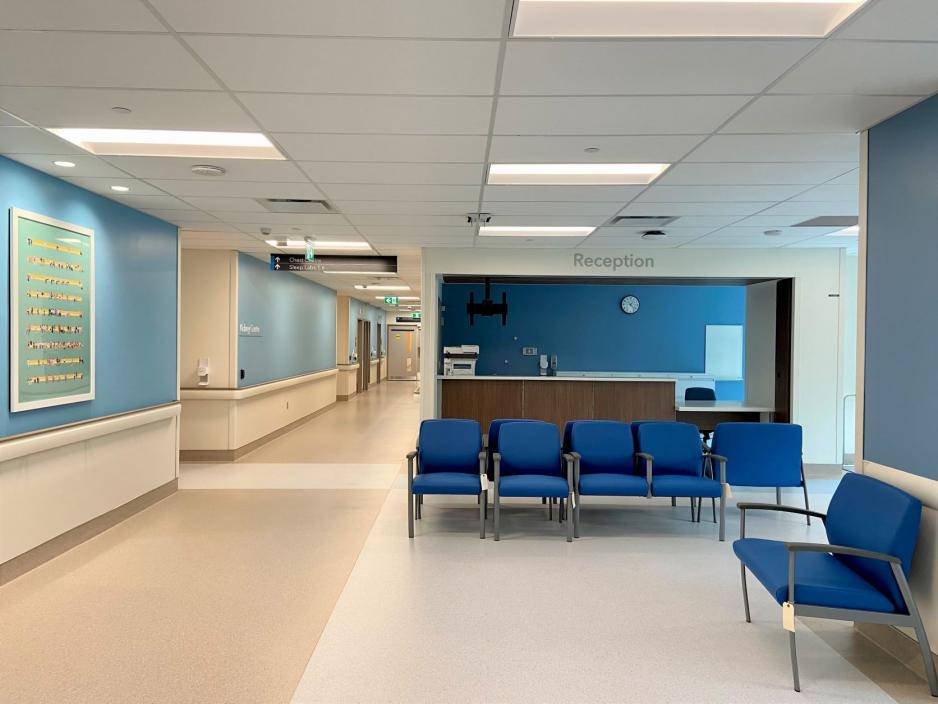 Reception area of MGH's new Chronic Disease Unit