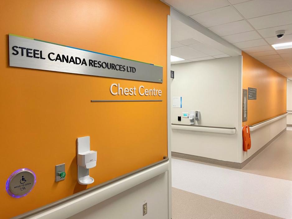 Hallway of Chest Centre in MGH's Thomson Centre