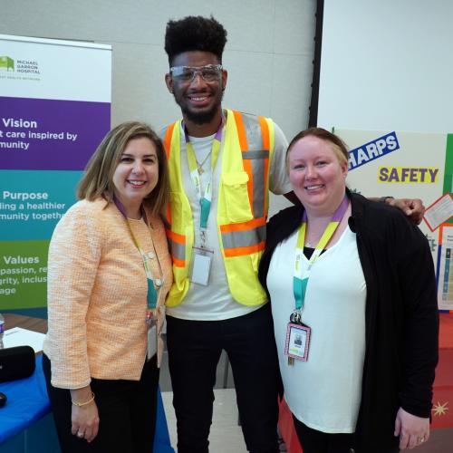 From left: Melanie Kohn, President and CEO of MGH, Ryan Duemonte, Occupational Health Practitioner; and Jean Karaiskos, Occupational Health Practitioner. 