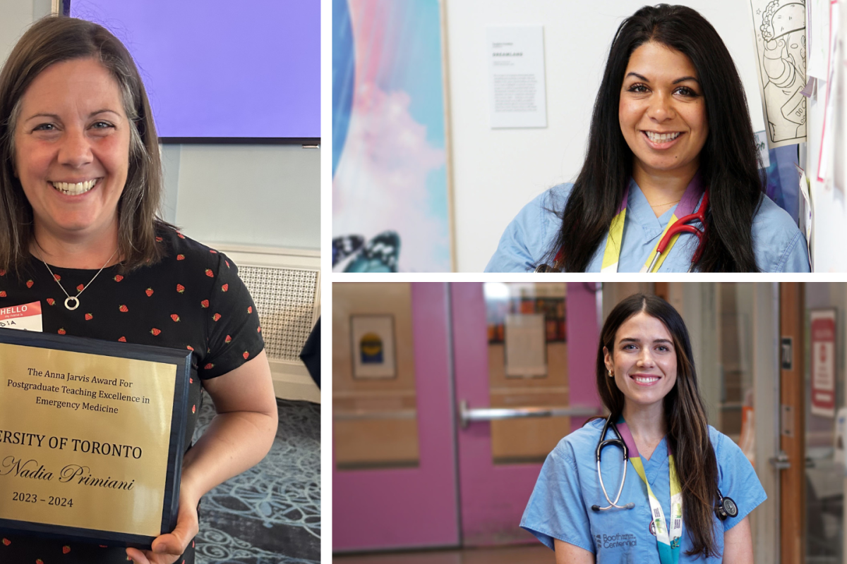 Collage of three doctors at MGH