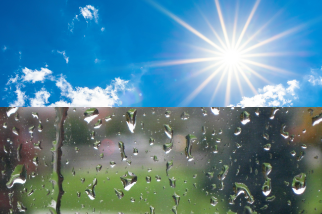 Top image is the sun. Bottom image is rain.