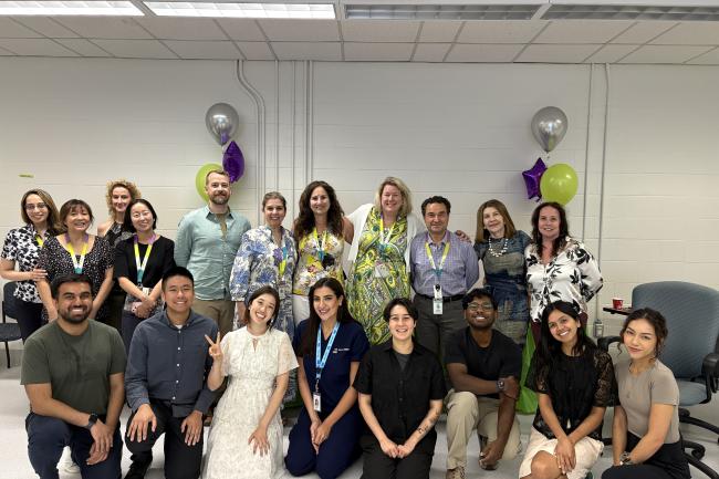 TMU psychiatry residents at MGH from 2025/26 academic year A group of medical residents stand with MGH staff smiling at the camera.