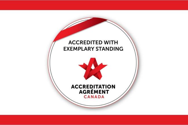 Accredited with Exemplary Standing  Image shows badge which reads "Accreditation with Exemplary Standing"