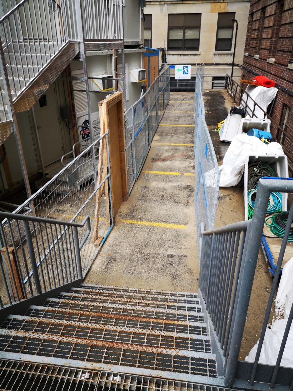 Temporary Fire Exit (F wing) Temporary Fire Exit Route for F wing