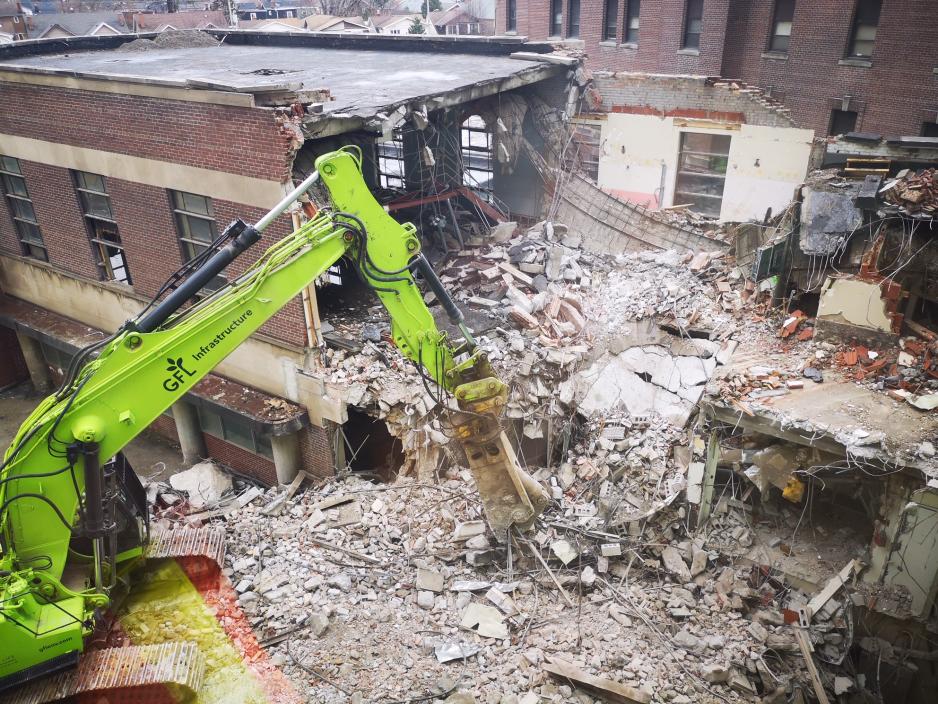 E Wing Demolition E Wing being demolished