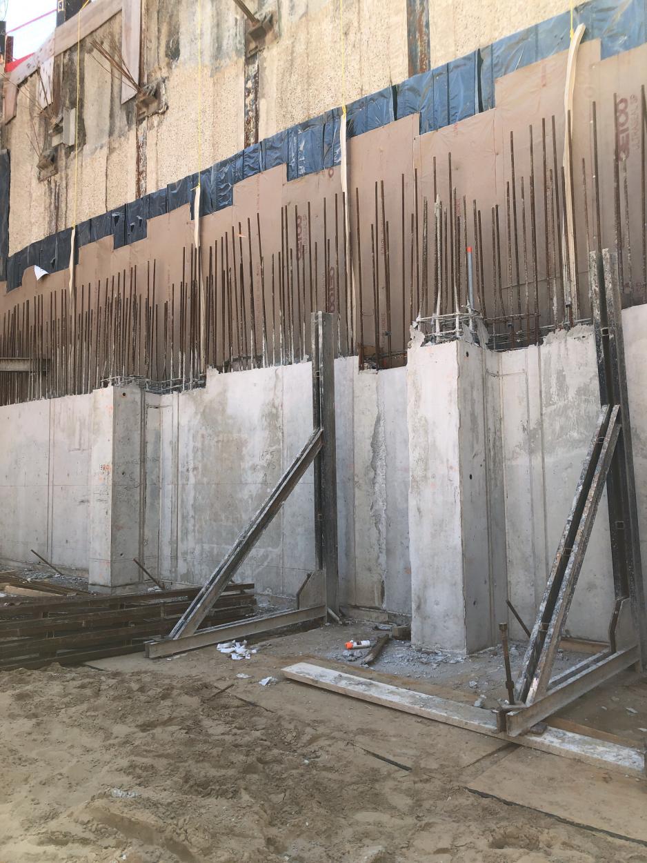 Substructure Construction Caisson Wall, Waterproofing and Foundation