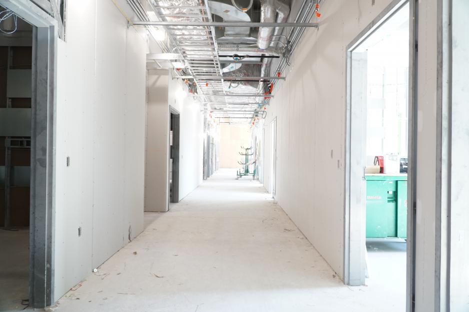 Drywall is installed at MGH's new Patient Care Centre