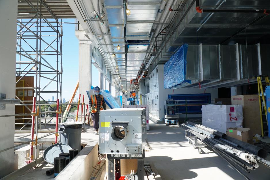 Key mechanical systems are installed at MGH's new Patient Care Centre