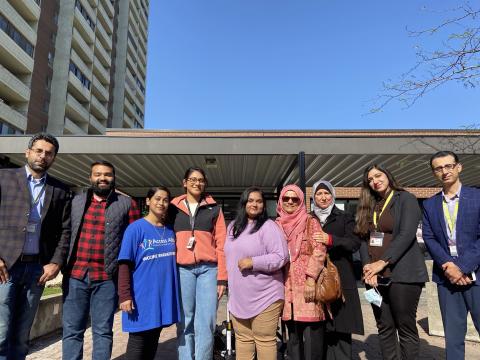 Team members from Health Access Taylor-Massey stand outside smiling.